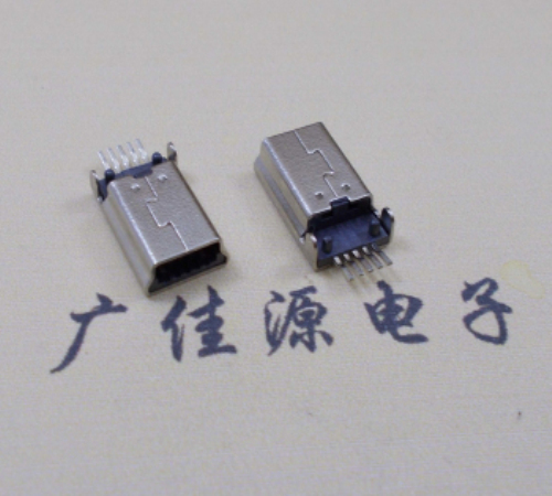 常州MINI USB公头 5pin端子贴板带柱 10.7mm体长