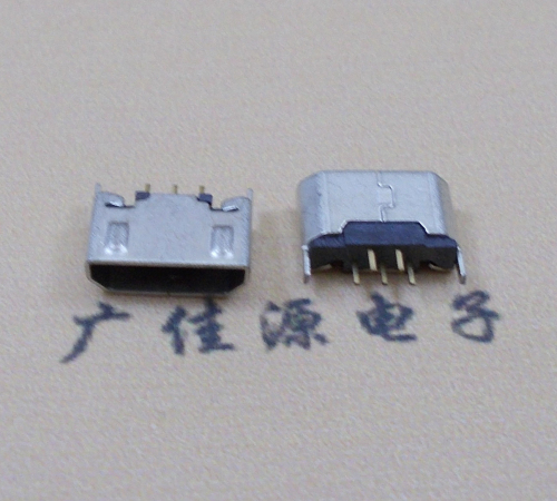 常州迈克USB 180度母座5p直插带地脚1.5端子直口