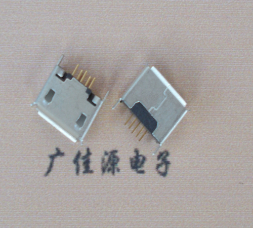 常州Micro usb立插180度 5p针加长2.0mm卷边雾锡