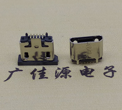 常州micro usb5p母座立式贴板H=5.1无边有柱