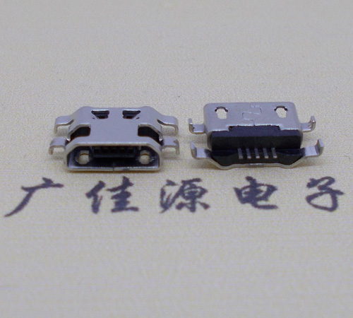 常州micro usb5p连接器 反向沉板1.6mm四脚插平口